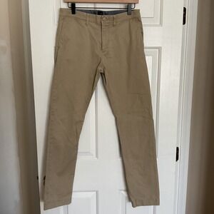 J. Crew 484 Slim Fit Stretch Chino Pants Tan Cotton Blend Men 29x32 Casual Prep